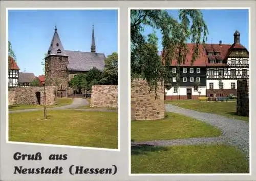 Ak Neustadt in Hessen, katholische Kirche, Stadtmauer, Schwesternheim, Altersheim