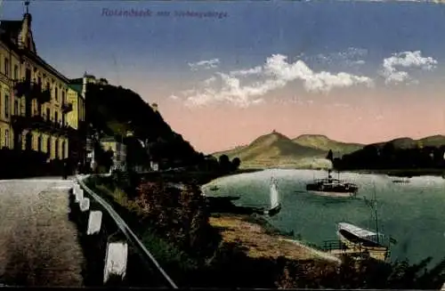 Ak Rolandseck Remagen am Rhein, Rheinufer, Siebengebirge