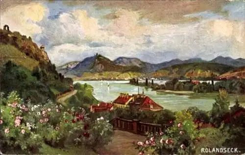 Künstler Ak Rolandseck Remagen am Rhein, Panorama, Siebengebirge
