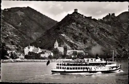 Ak Bornhofen am Rhein, Ruine Sterrenberg, Ruine Liebenstein, feindliche Brüder, MS Juliana