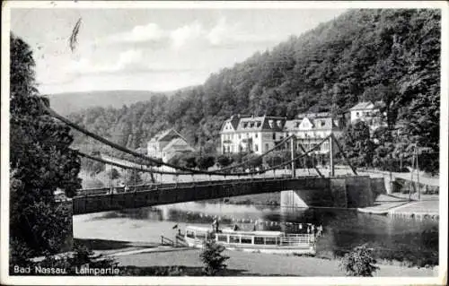 Ak Nassau an der Lahn, Teilansicht, Brücke