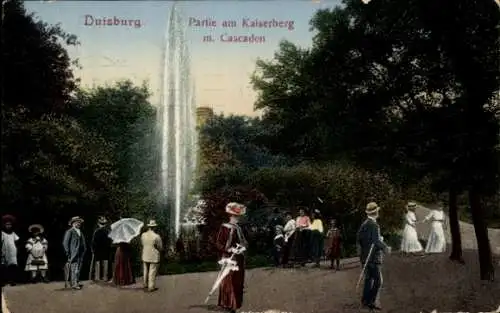 Ak Duisburg im Ruhrgebiet, Kaiserberg, Cascaden