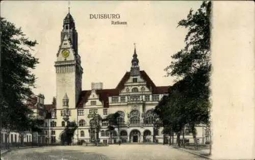 Ak Duisburg im Ruhrgebiet, Rathaus