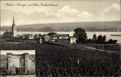 Ak Erbach Eltville am Rhein, Schloss Reinhartshausen, Weingut, Marktbrunnen