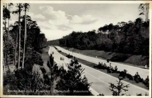 Ak Frankfurt am Main, Reichs-Autobahn Frankfurt-Darmstadt-Mannheim