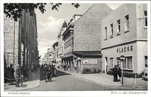 Ak Wilhelmshaven an der Nordsee, Marktstraße, Geschäft Flacke