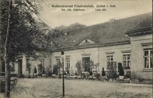 Ak Zerbst in Anhalt, Waldrestaurant Friedrichsholz