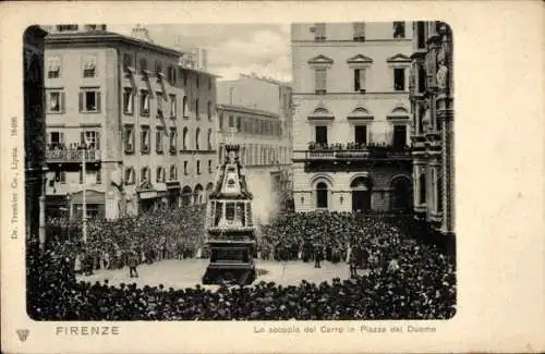 Ak Firenze Florenz Toscana, Die Carre-Explosion auf der Piazza del Duomo