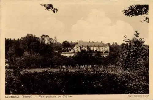 Ak Lucheux Somme, Vue generale du Chateau