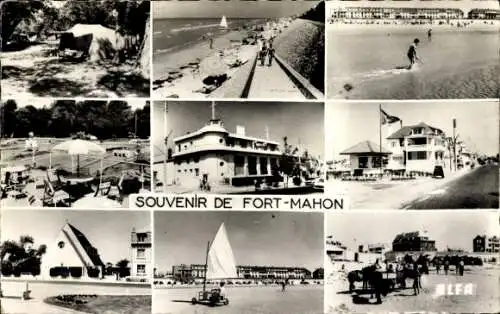 Ak Fort Mahon Plage Somme, Campingplatz, Strandleben, Gebäude