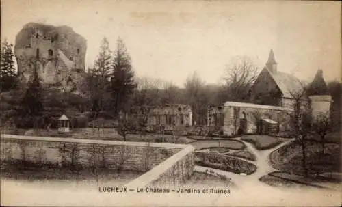 Ak Lucheux Somme, Chateau, Jardins et Ruines