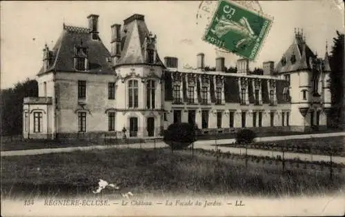 Ak Regniere Ecluse Somme, Chateau, Facade du Jardin