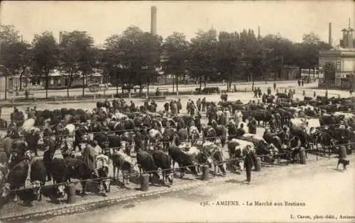 Ak Amiens Somme, Marche aux Bestiaux