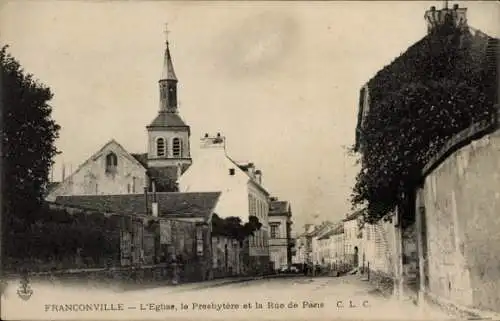 Ak Franconville Val d Oise, Kirche, le Presbytere, Rue de Paris
