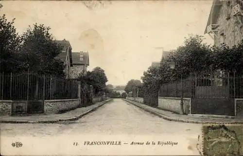 Ak Franconville Val d Oise, Avenue de la Republique