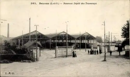 Ak Bezons Val d’Oise, Nouveau Depot des Tramways