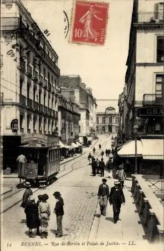 Ak Rennes Ille et Vilaine, Rue de Berlin, Palais de Justice