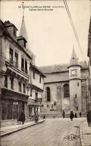 Ak Châtillon sur Seine Côte d’Or, Kirche Saint Nicolas