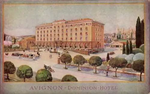 Künstler Ak Avignon Vaucluse, Dominion Hotel