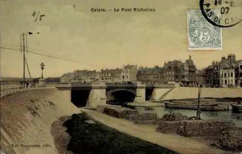 Ak Calais Pas de Calais, Le Pont Richelieu