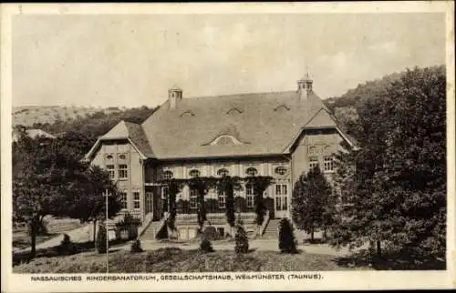 Ak Weilmünster im Taunus Hessen, Nassauisches Kindersanatorium, Gesellschaftshaus