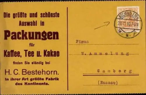 Ak Aschersleben im Salzlandkreis, H. C. Bestehorn, Verpackungen für Kaffee, Tee und Kakao