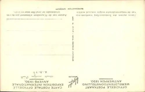 Ak Antwerpen Flandern, Weltausstellung 1930, Tempel der Vlaamsche Kunst