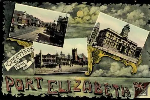 Passepartout Ak Camps Bay Cape Town Kapstadt Südafrika, Rathaus, Königin Straße, Markt