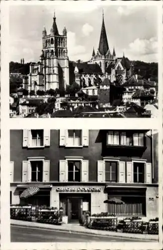 Ak Lausanne Kanton Waadt, Café Restaurant L’Eveche