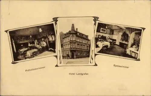 Ak Lutherstadt Eisenach in Thüringen, Hotel Zum Landgrafen, Bahnhofstraße