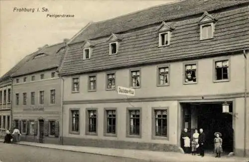 Ak Frohburg in Sachsen, Peniger Straße, Deutsches Haus