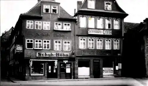 Foto Ak Erfurt in Thüringen, Michaelisstraße Ecke Kreuzgasse, Schuh Höhn, Schreibbüro Erfordia