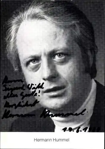 Ak Schauspieler Hermann Hummel, Portrait, Autogramm