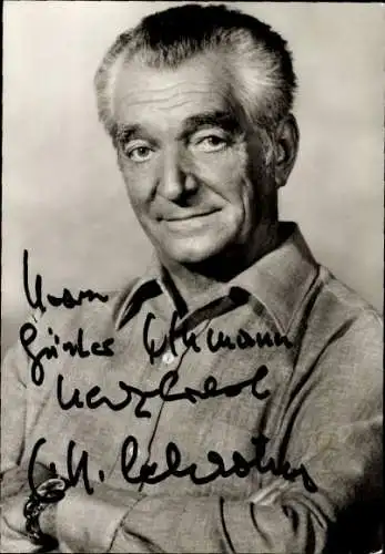 Ak Schauspieler Carl Heinz Schroth, Portrait, Autogramm