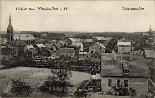 Ak Blumenthal Bremen, Gesamtansicht vom Ortsteil, Kirche