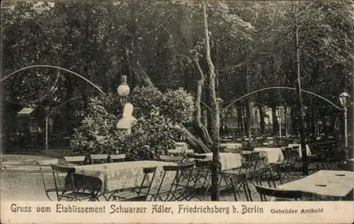 Ak Berlin Lichtenberg Friedrichsberg, Etablissement Schwarzer Adler