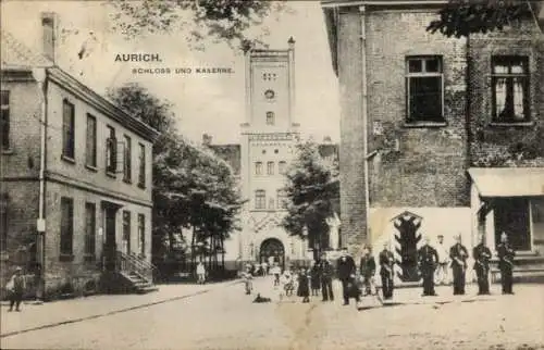 Ak Aurich in Ostfriesland, Schloss und Kaserne