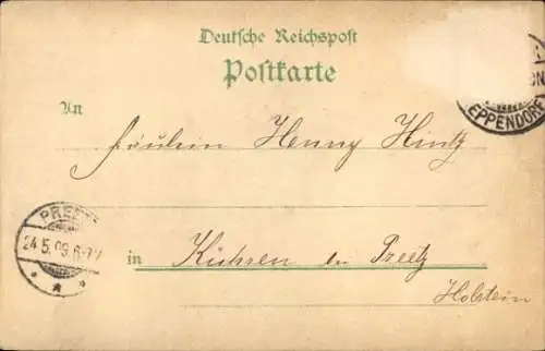 Litho Nordseebad Cuxhaven, Deutsches Kriegsschiff