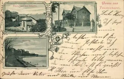 Ak Friedrichsort Kiel, Kaserne, Kirche, Schule