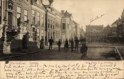 Ak Sneek Friesland Niederlande, Marktstraße