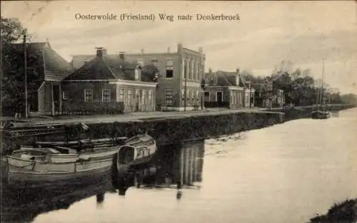 Ak Oosterwolde Ooststellingwerf Fryslân Niederlande, Weg nadr Donkerbroek