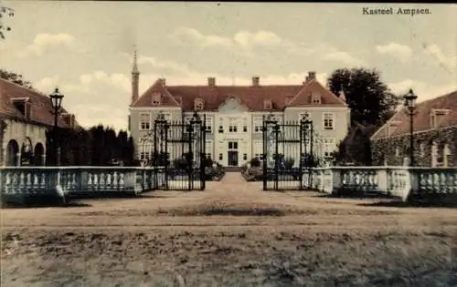 Ak Ampsen Lochem Gelderland, Kasteel Ampsen, Einfahrt zum Schloss