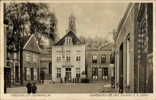 Ak Ootmarsum Twente Overijssel Niederlande, Gemeentehuis, Kirche