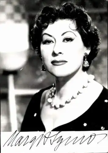 Ak Schauspielerin Margit Symo, Portrait, Autogramm