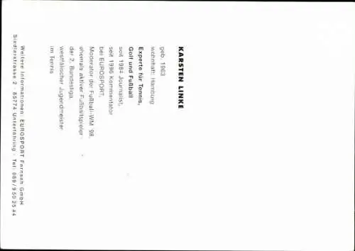 Ak Schauspieler Karsten Linke, Portrait, Autogramm