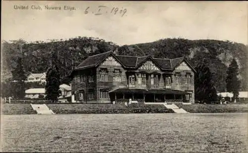 Ak Nuwara Eliya Sri Lanka Ceylon, United Club, Blick zu einem Gebäude