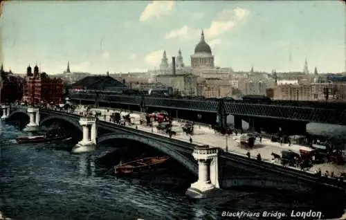Ak London City England, Blackfriars-Bridge