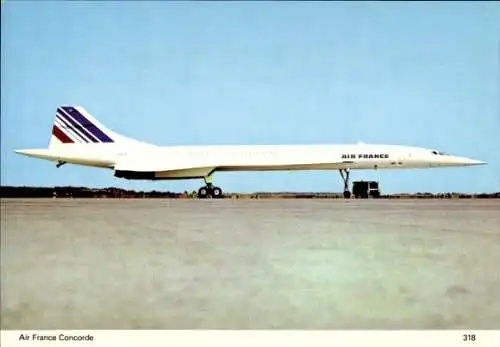 Ak Passagierflugzeug Concorde, Air France, Überschallflugzeug
