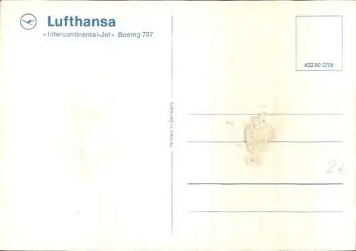 Ak Lufthansa, Boeing 707 Intercontinental Jet, Passagierflugzeug