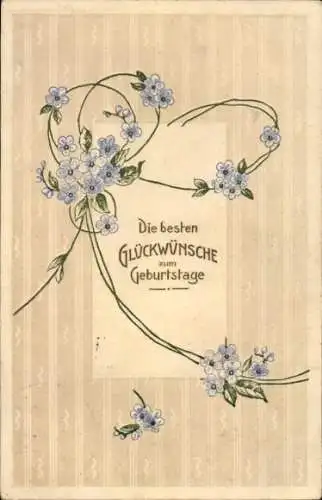 Präge Ak Glückwunsch Geburtstag, Vergissmeinnicht